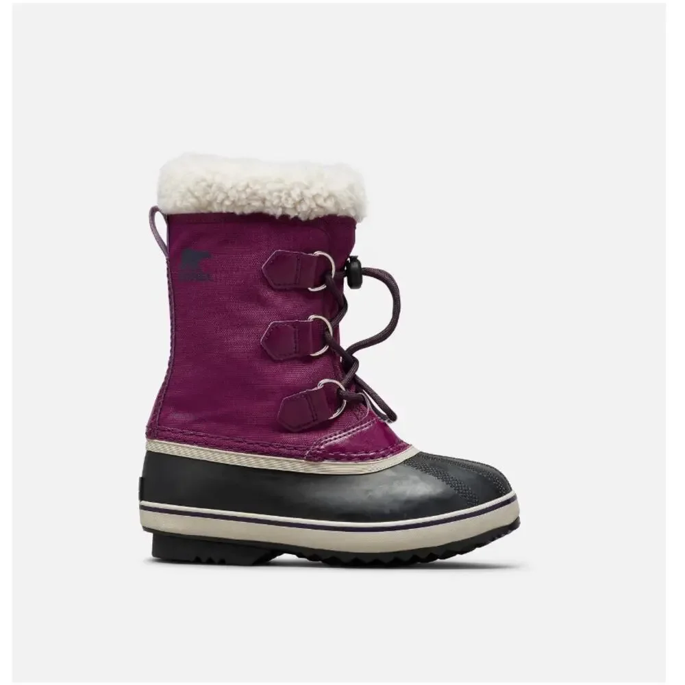 Sorel Youth Wild Iris Dark Plum Yoot Pac Nylon Snow Waterproof Boots Size 7